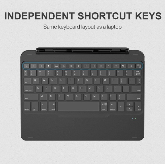 Bluetooth iPad black keyboard case with shortcut keys - Picture 5 of 14
